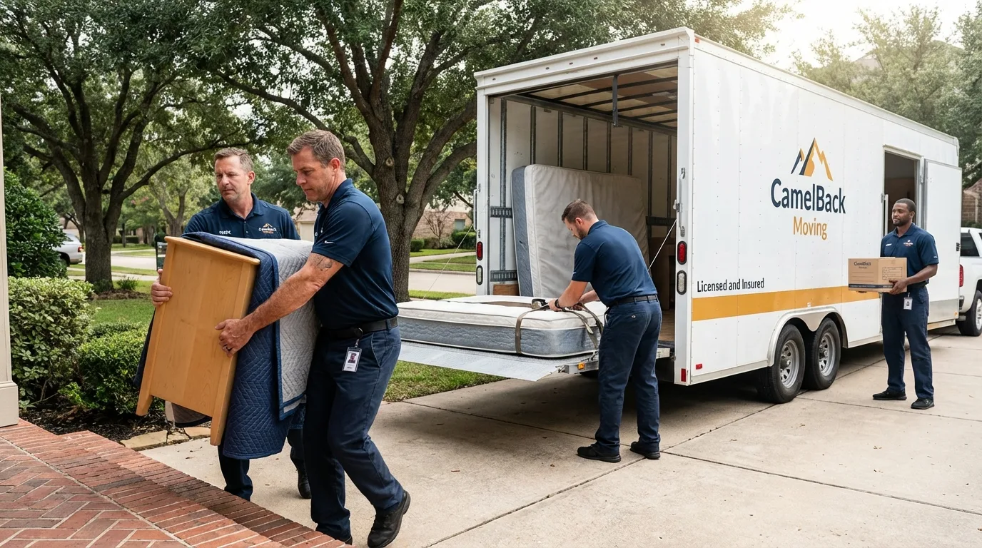 Crew loading residential truck for cross-state move from Hindman, KY