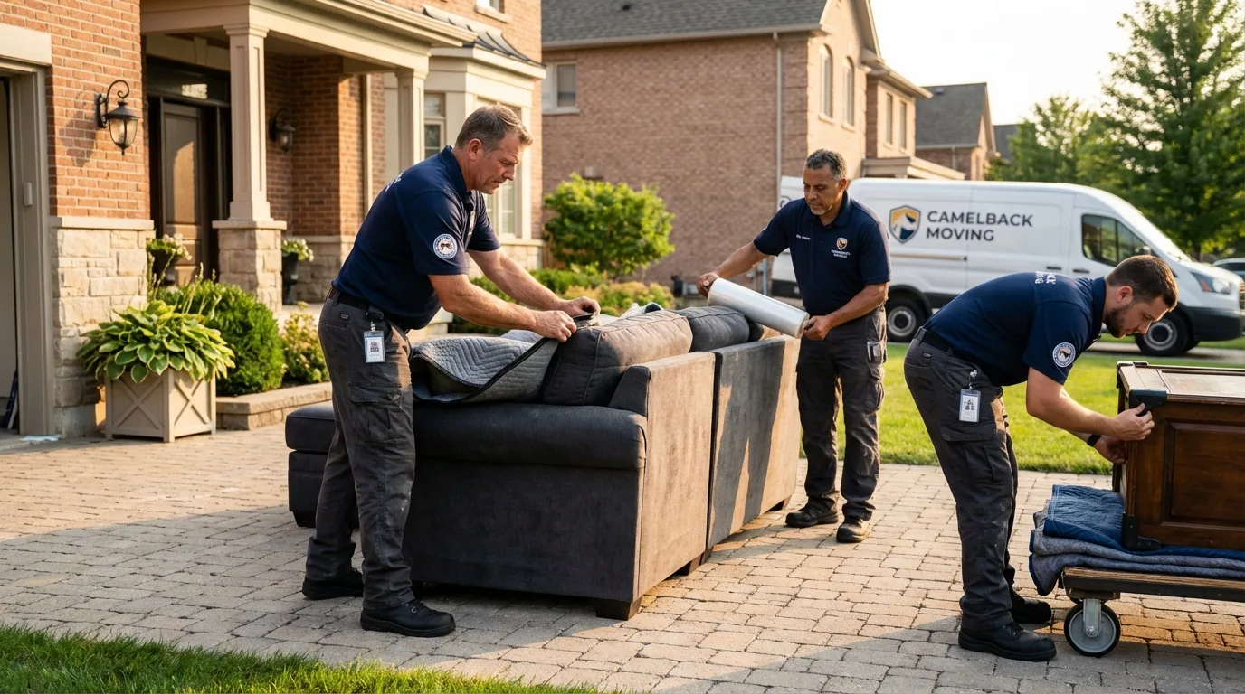 Large estate moving crew wrapping furniture in Hindman, KY